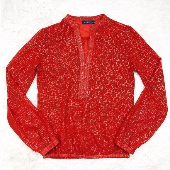 The Limited Red Gold Dots Long Sleeve Top XS - Picture 1 of 6